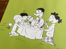 画像をギャラリービューアに読み込む, サザエさん B2ポスター ピクニック(黄緑)