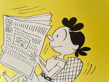 画像をギャラリービューアに読み込む, サザエさん B2ポスター 新聞(ひまわり)