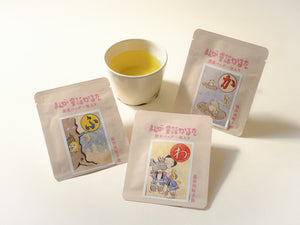 まんが童謡かるたどうぶつ絵札の煎茶バッグセット〈わ・か・ふ〉
