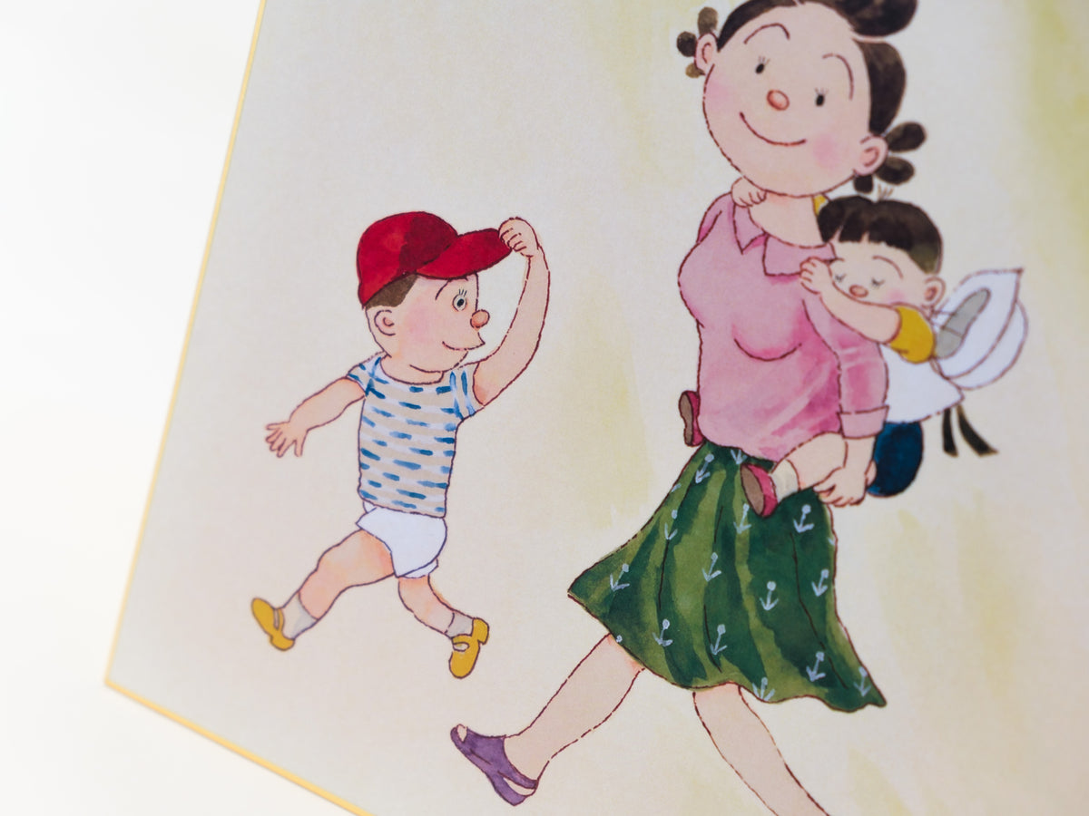 復刻」サザエさん色紙 「おんぶでお昼寝」 – 長谷川町子美術館 通信販売部