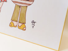 画像をギャラリービューアに読み込む, 「復刻」サザエさん色紙　「サザエさんとわかめちゃん」
