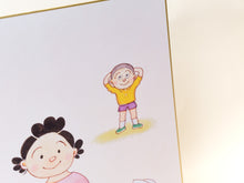 画像をギャラリービューアに読み込む, 「復刻」サザエさん色紙　「サザエさんと子どもたち」
