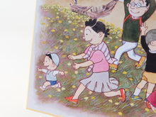 画像をギャラリービューアに読み込む, 「復刻」サザエさん色紙　「浜辺のサザエさん一家」
