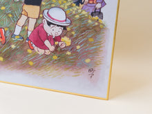 画像をギャラリービューアに読み込む, 「復刻」サザエさん色紙　「浜辺のサザエさん一家」
