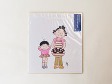 画像をギャラリービューアに読み込む, 「復刻」サザエさん色紙　「サザエさんとわかめちゃん」
