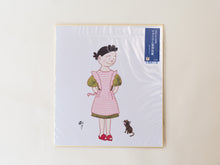画像をギャラリービューアに読み込む, 「復刻」サザエさん色紙「サザエさんとネコ」

